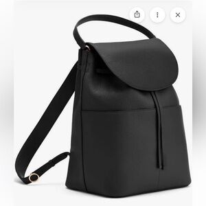 Cuyana Black Pebbled Leather Backpack w/dustbag